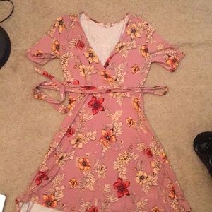 Floral dress, light and casual.